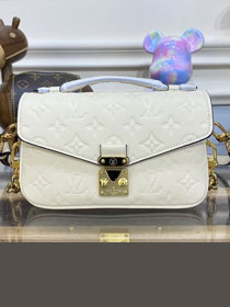 2023 Louis vuitton original calfskin pochette metis east west handbag M46596 white