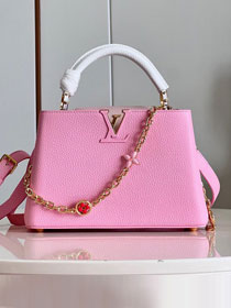 Louis vuitton original calfskin capucines BB handbag M20815 pink