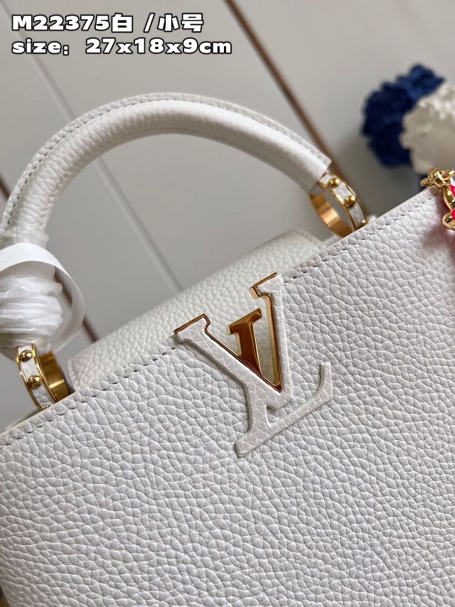 Louis vuitton original calfskin capucines BB handbag M20815 white