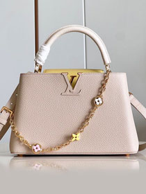 Louis vuitton original calfskin capucines MM handbag M22512 beige