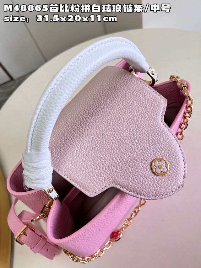 Louis vuitton original calfskin capucines MM handbag M22512 light pink