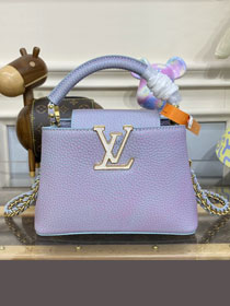 Louis vuitton original calfskin capucines mini handbag M22606 light purple