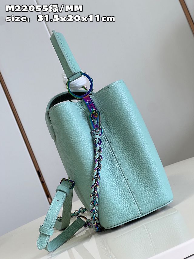Louis vuitton original calfskin capucines mm handbag M59516 blue