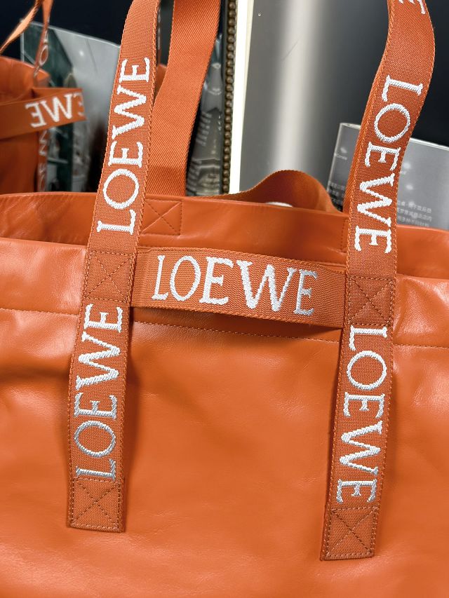 Loewe original calfskin fold shopper bag LW0001 orange