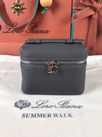 Loro Piana original calfskin extra pocket L11 case FAN4030 dark grey