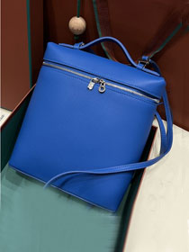 Loro Piana original calfskin extra pocket backpack FAN4041 blue