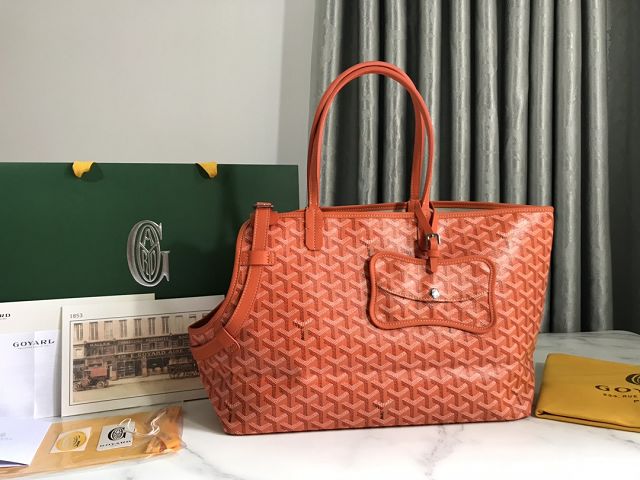 Goyard original canvas chien gris pet carrier bag GY0037 orange