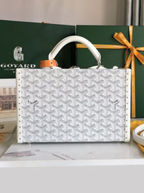 Goyard original canvas grand hotel trunk bag GY0036 white