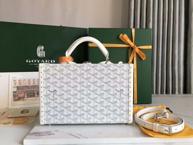 Goyard original canvas grand hotel trunk bag GY0036 white