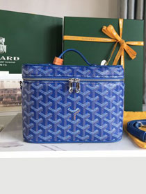 Goyard original canvas muse vanity case GY0052 blue