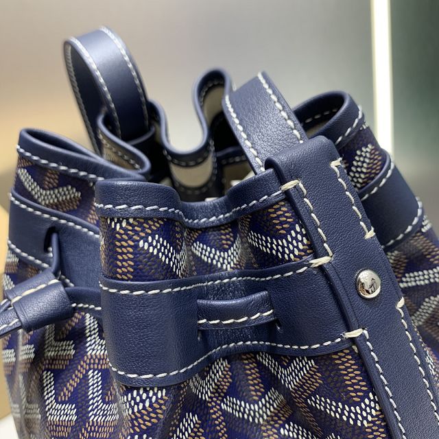 Goyard original canvas petit flot bucket bag GY0054 navy blue