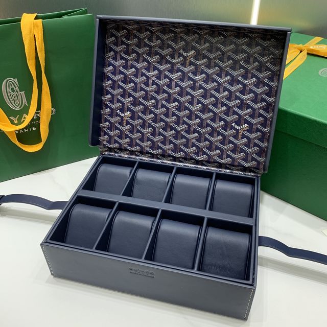 Goyard original canvas 8 watch case GY0035 navy blue