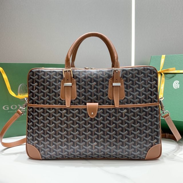 Goyard original canvas ambassade document case gm GY0063 black&brown