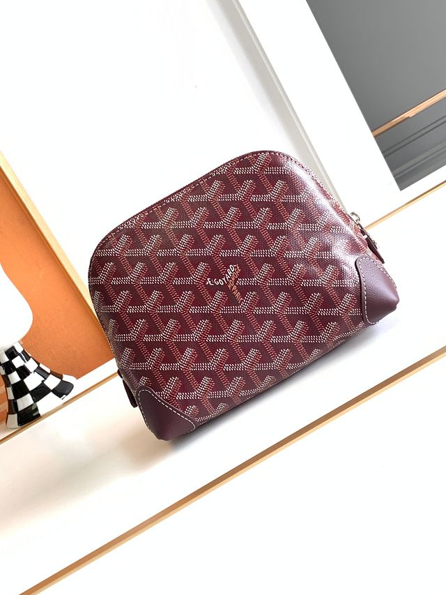 Goyard original canvas vendome cosmetic pouch GY0059 burgundy