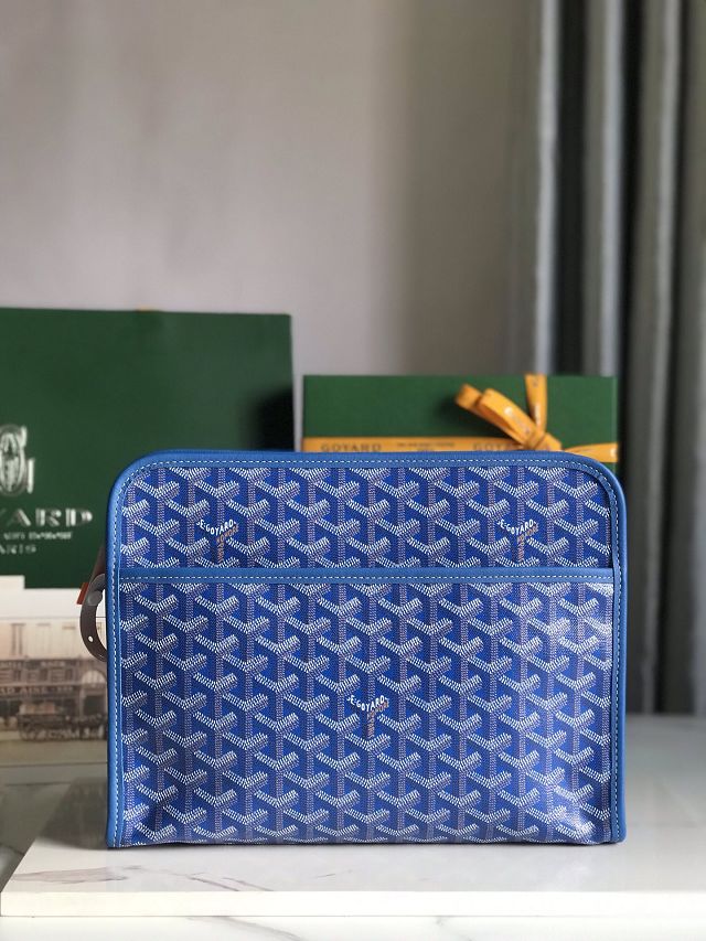 Goyard original canvas large clutch GY0063 blue