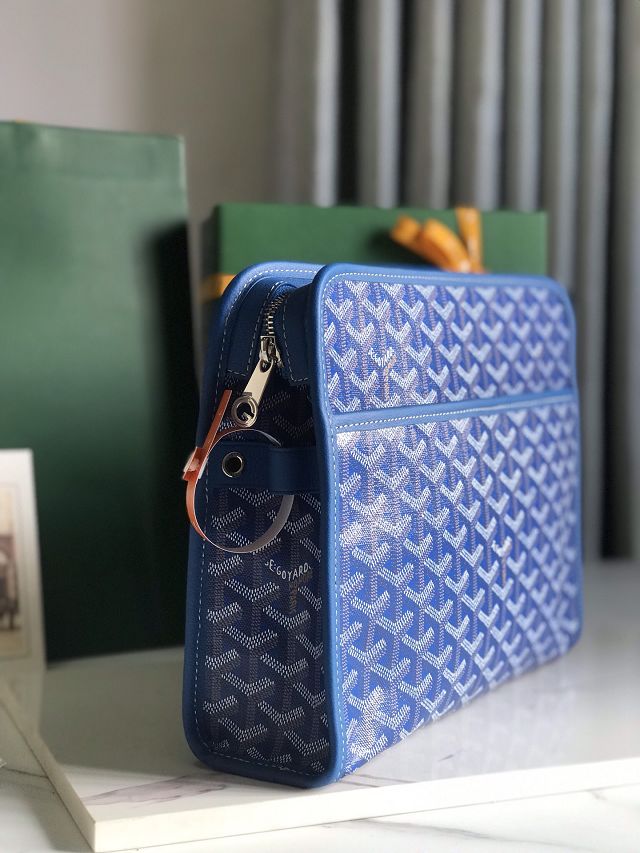 Goyard original canvas large clutch GY0063 blue