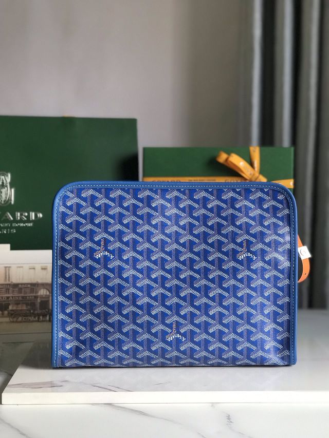 Goyard original canvas large clutch GY0063 blue