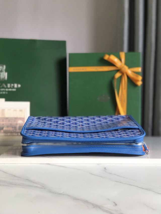 Goyard original canvas large clutch GY0063 blue