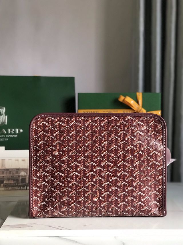 Goyard original canvas large clutch GY0063 burgundy