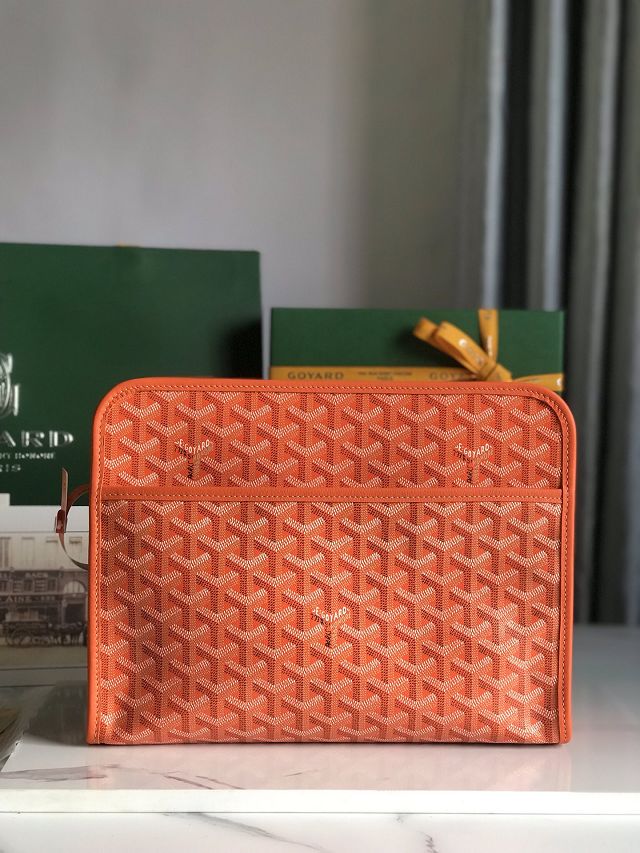 Goyard original canvas large clutch GY0063 orange