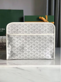 Goyard original canvas large clutch GY0063 white