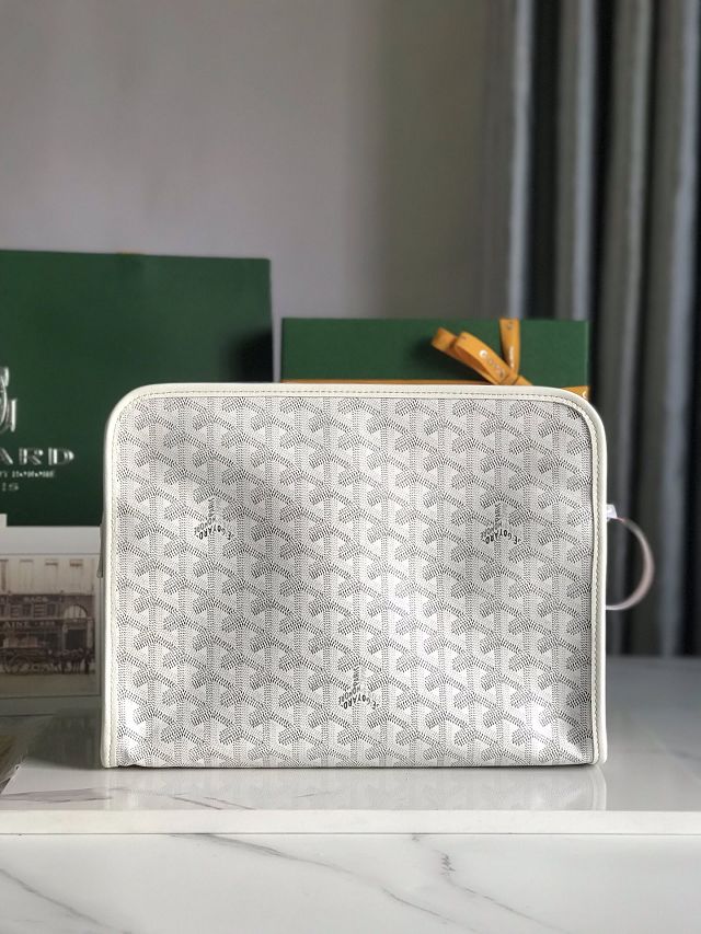 Goyard original canvas large clutch GY0063 white