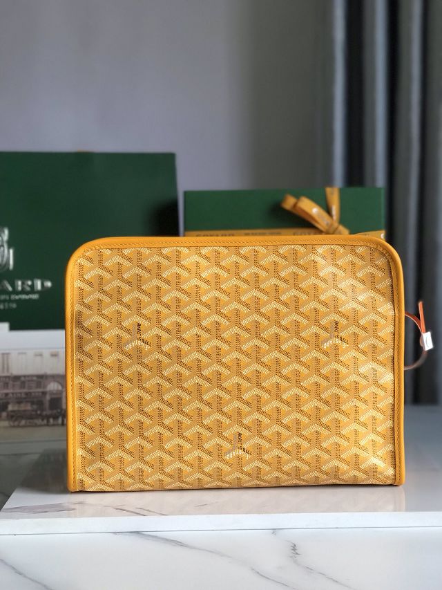 Goyard original canvas large clutch GY0063 yellow