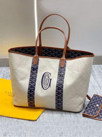 Goyard original cotton saint louis PM bag GY0064 navy blue