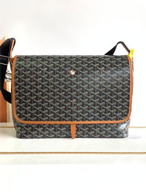 Goyard original canvas capetien messenger bag GY0067 black&brown