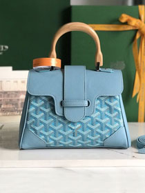 Goyard original canvas saigon souple mini bag GY0007 sky blue