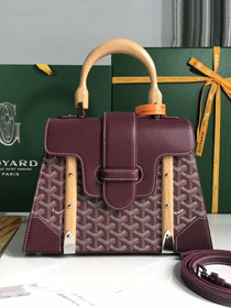 Goyard original canvas saigon structure PM bag GY0075 burgundy