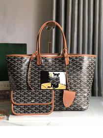 Goyard original canvas saint louis PM bag GY0080 black&brown