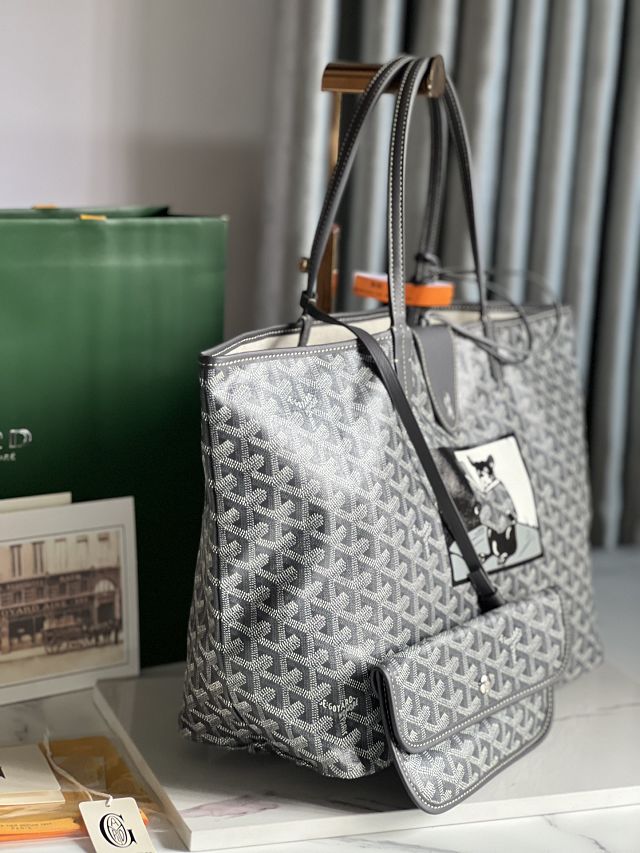 Goyard original canvas saint louis GM bag GY0081 grey