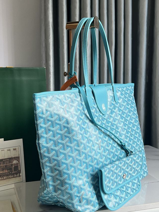 Goyard original canvas saint louis PM bag GY0082 sky blue