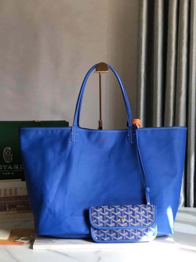 Goyard original calfskin&canvas reversible anjou GM bag GY0088 blue