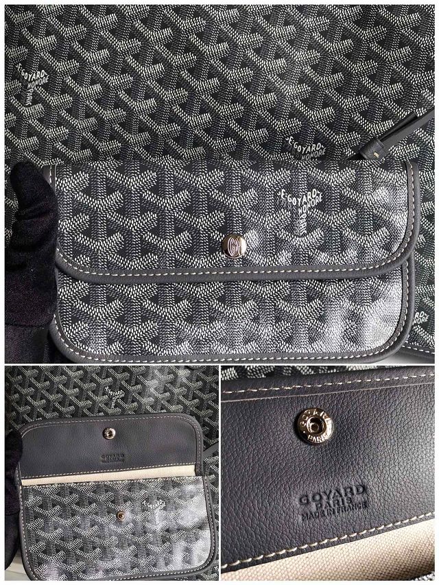 Goyard original calfskin&canvas reversible anjou GM bag GY0088 grey