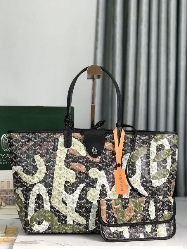 Goyard original canvas saint louis PM bag GY0089 black&green