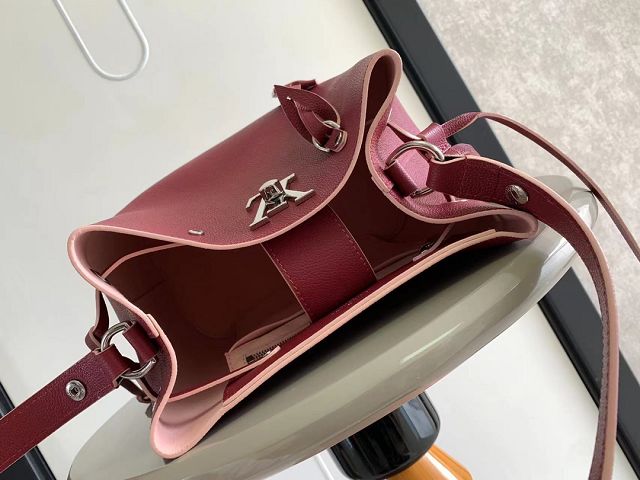 Louis vuitton original calfskin bucket bag M54677 bordeaux