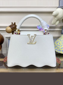 Louis vuitton original calfskin capucines BB handbag M20815 white