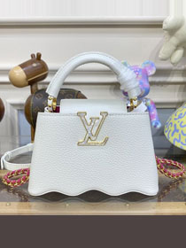 Louis vuitton original calfskin capucines mini handbag M22606 white