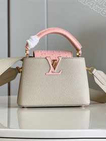 Louis vuitton original calfskin capucines mini handbag M48865 cream