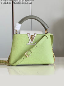 Louis vuitton original calfskin capucines mini handbag M48865 light green