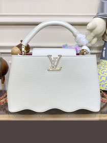 Louis vuitton original calfskin capucines mm handbag M59516 white