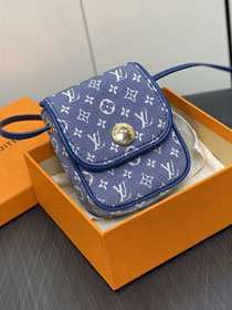 Louis vuitton original denim lipstick case M60018 blue