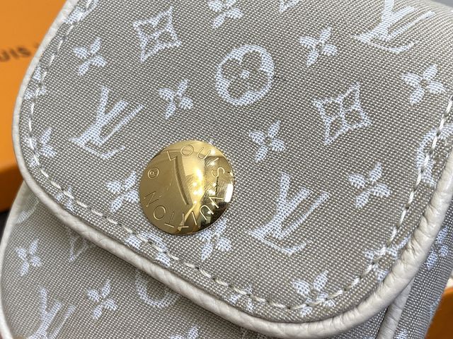 Louis vuitton original denim lipstick case M60018 white