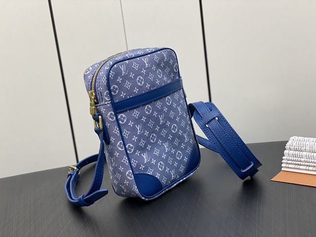 Louis vuitton original denim messenger bag M45266 blue