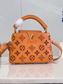 Louis vuitton original calfskin capucines mini handbag M22375 brown