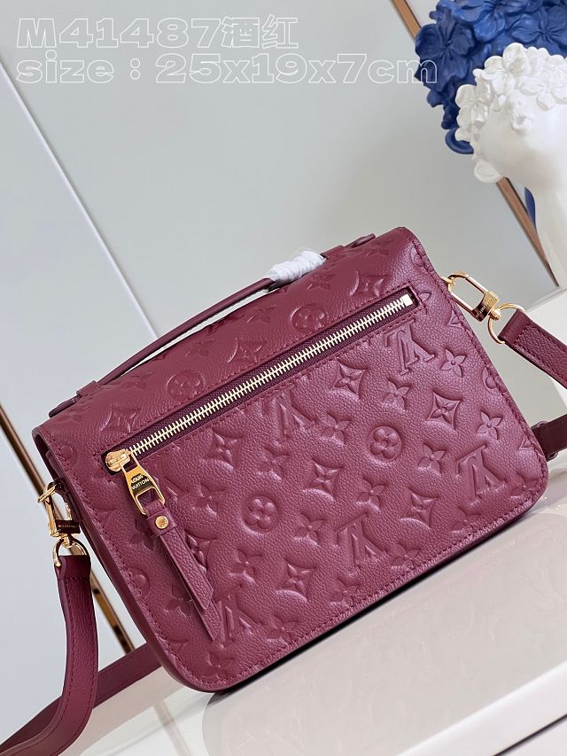 2017 louis vuitton original calfskin pochette metis M46613 wine