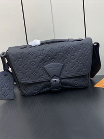 Louis vuitton original calfskin montsouris messenger bag M46685 black