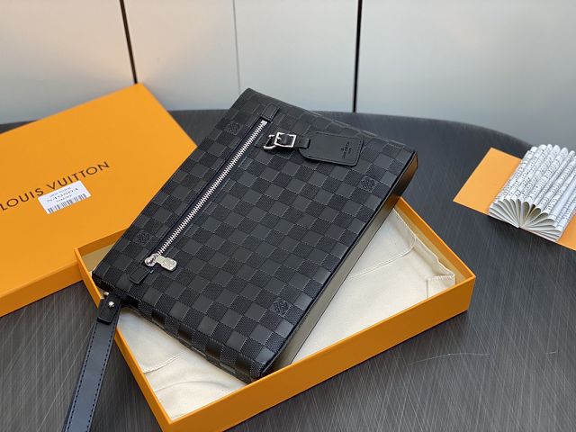 Louis vuitton original calfskin pochette N40504 black